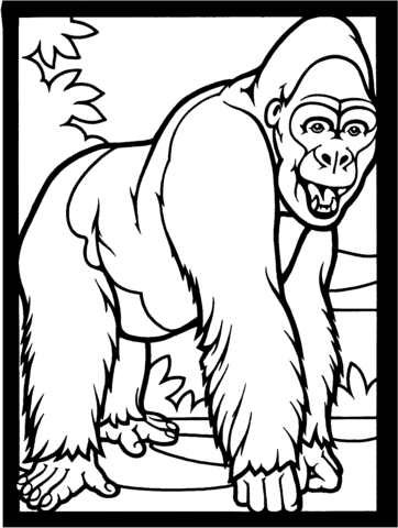 Gorilla Smiles Coloring Page